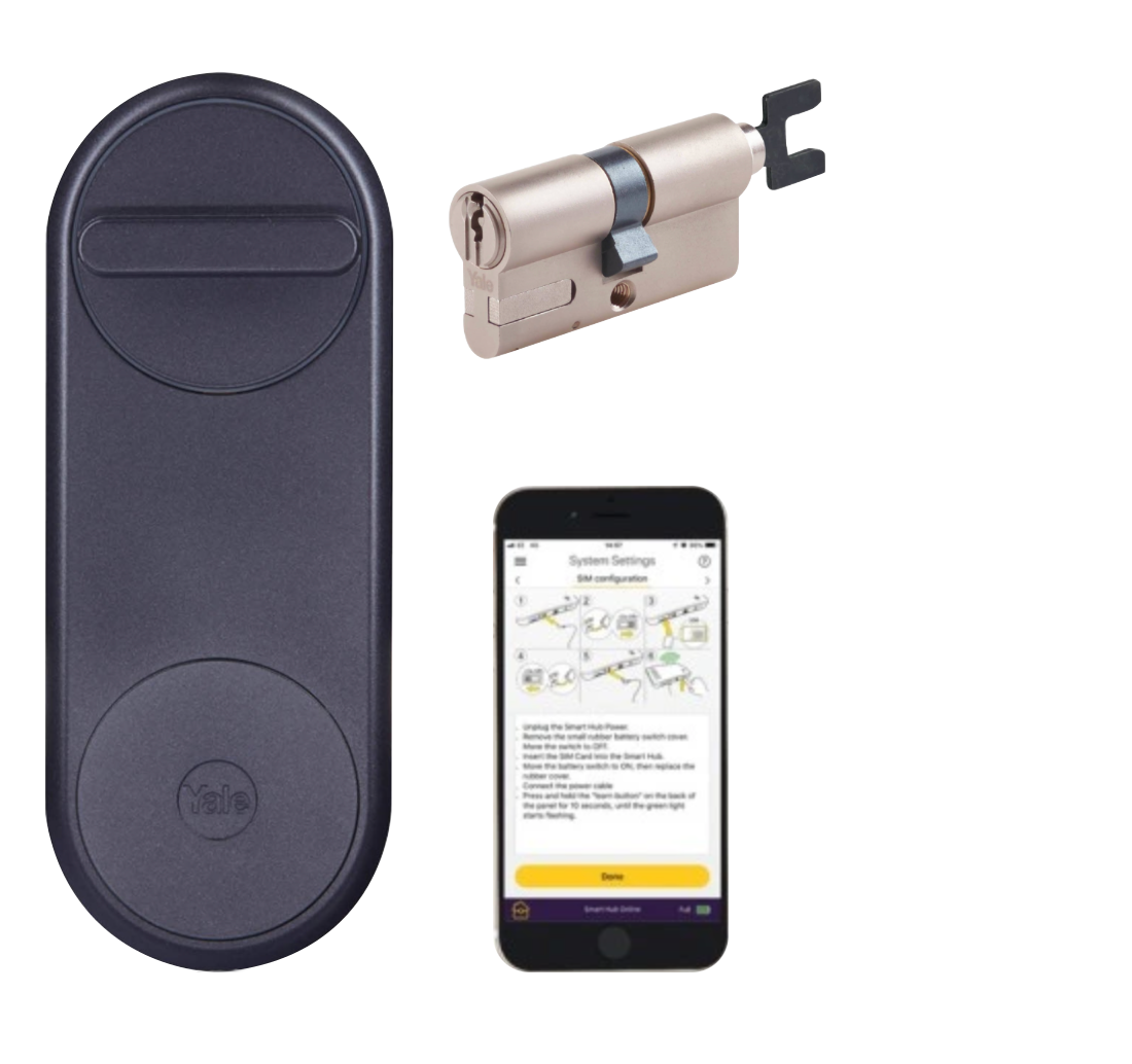 zamek Yale Linus Smart Lock ( czarny lub srebrny ) + regulowana wkładka/ możliwość otwierania tylko aplikacją z telefonu